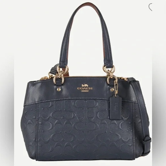 Coach Brooke Carryall Leather Tote Bag - Dark Grey - Picture 1 of 16